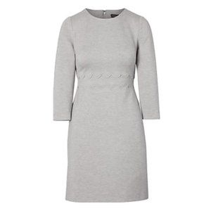 Banana Republic 3/4 Sleeve Gray Scallop Ponte Sheath Dress 2P